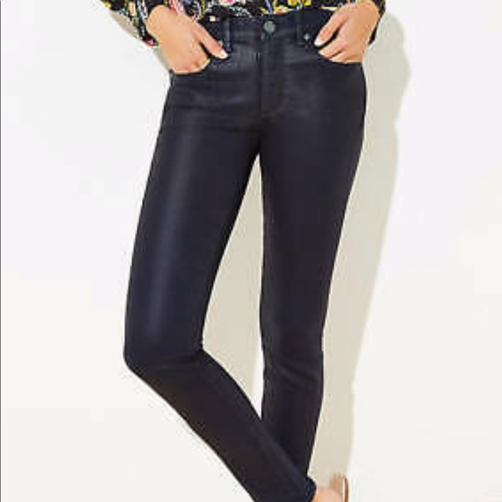 NWT Loft coated skinny slim pockets jeans